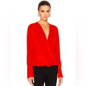 Rag & Bone 100% Silk Red Blouse Sz XS